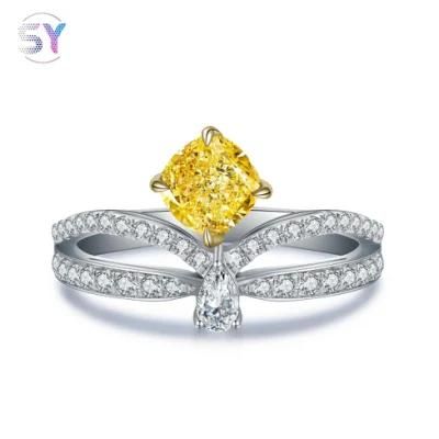 925 Silver Fashion Jewelry Wedding Engagement Smart Ring Diamond Anster Luxury Simulated Color Diamond Ring