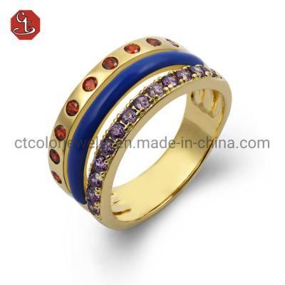 Fashion designer jewellery online jewelry 925 silver Enamel color Ring