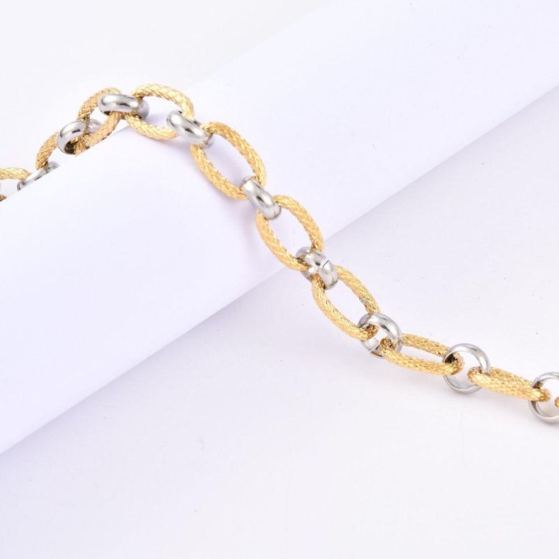 Fashion Jewelry Elegant Silver Gold Two-Tone Polished Jewelry Necklaces for Gift Party Stainless Steel Jewel Design