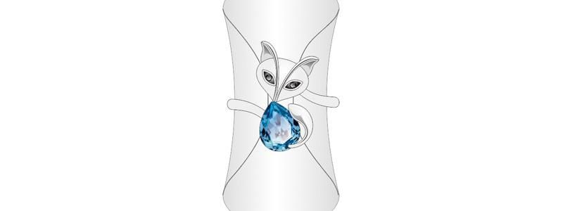 OEM Factory Wholesale Mature Temperament Blue Fox Jewelry Set for Women