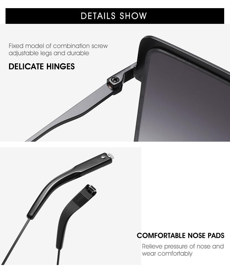 2020 Desinger Square Metal Sunglasses