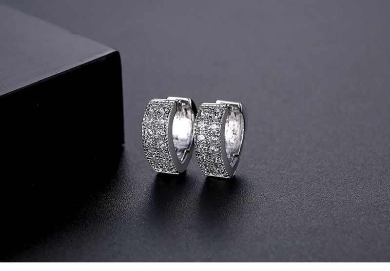 Fashion Jewelry Heart Shape Pave Zircon Earring