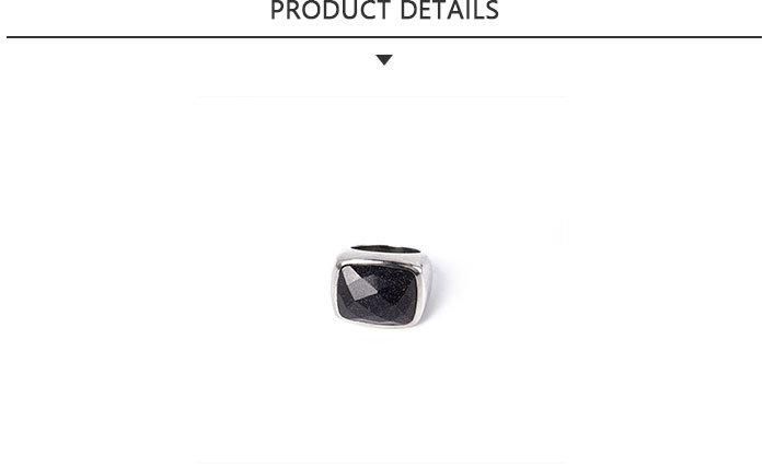 Quality Fashion Jewelry Black Rhinestone Silver Ring
