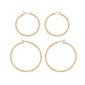 Women Costume Jewelry Thin Metal Women Fashion Hoop Earrings Set