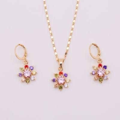 Costume Wholesale Fashion Imitation Gold Silver Stainless Steel Charm Jewelry with Earring Set Necklace Pendant