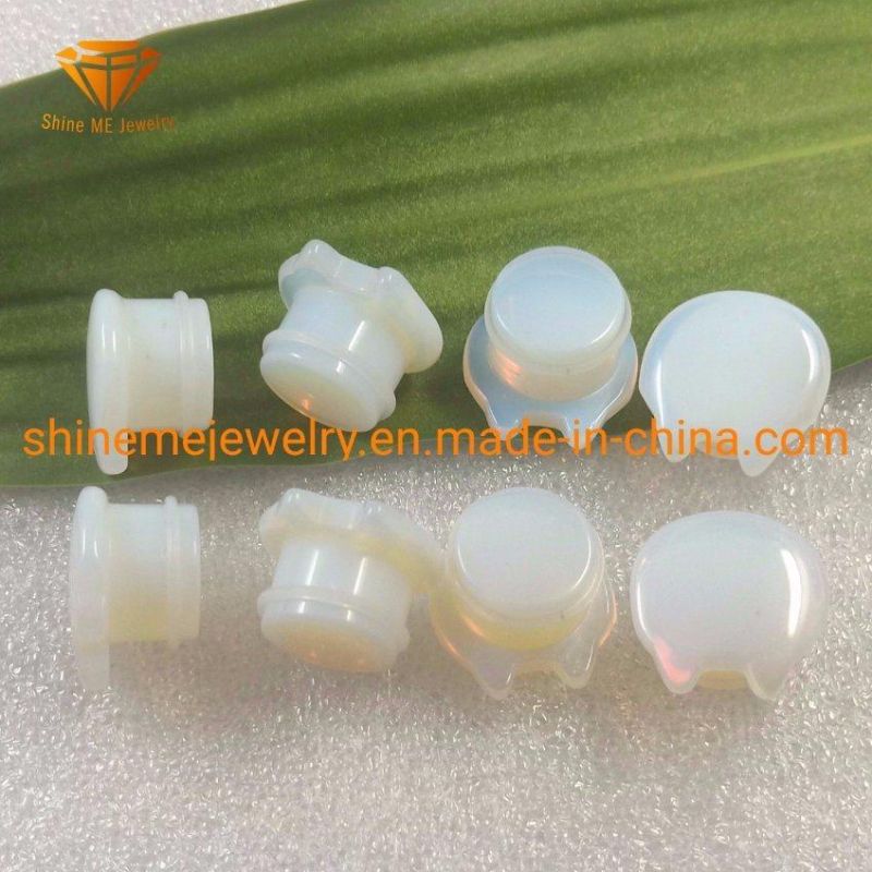 Body Jewelry Body Piercing Opalite Cat Ear Stone Plug Spl1968