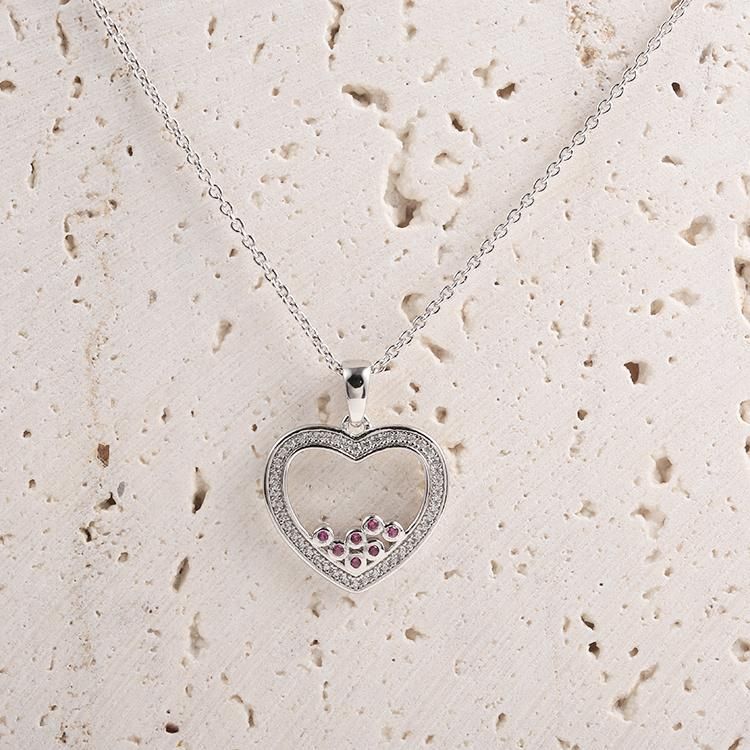 925 Silver Fashion Accessories Heart Shape Luxury Women Jewellery Factory Wholesale Fashion Jewelry New Design CZ Fine Necklace