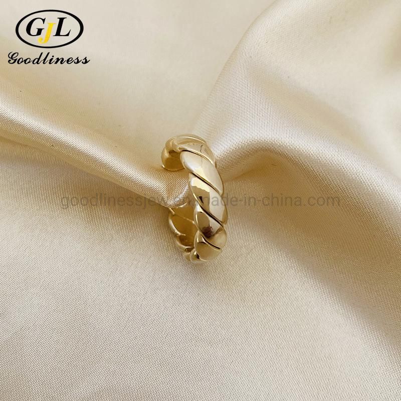 Minimalist Jewelry Gold Plated Copper Chunky Twist Ring Jewelry