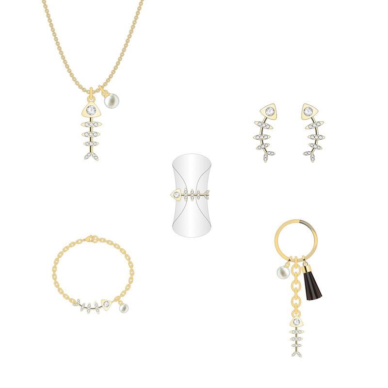 Summer Characteristic The Latest Design Ocean Series Fishbone Shape Jewelry Set