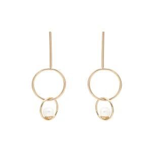 Fashion Accessories Imitation Jewelry Women Pearl Gold Stud Earrings