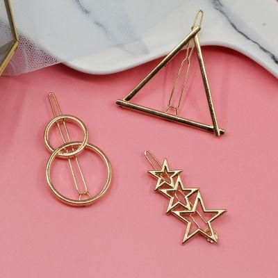 Newest Alloy Hairpins Triangle/Circle Hair Pin Jewelry Hair Grips Metal Hair Clip for Women Hairpin Hair Clip