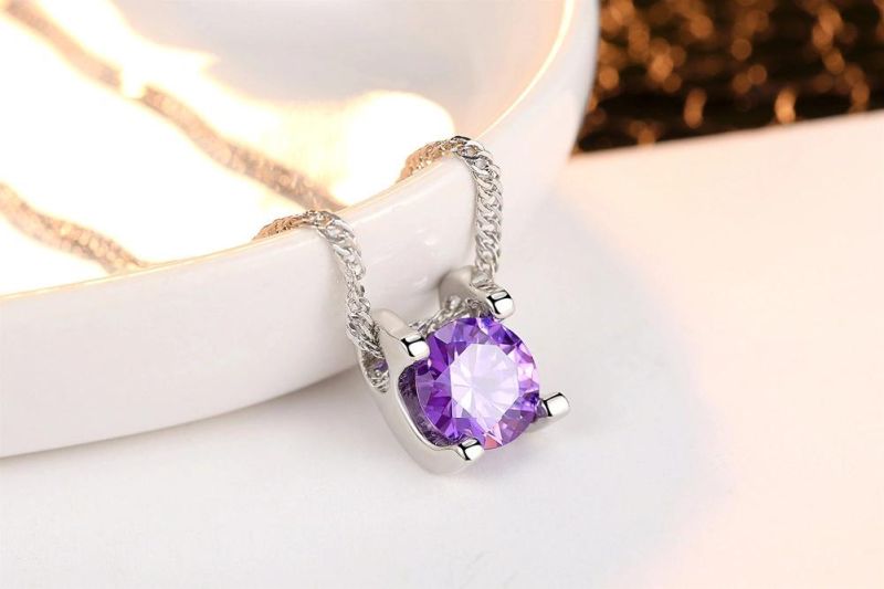 Fashion Inlaid Large Round Zircon Short Clavicle Pendant Necklace