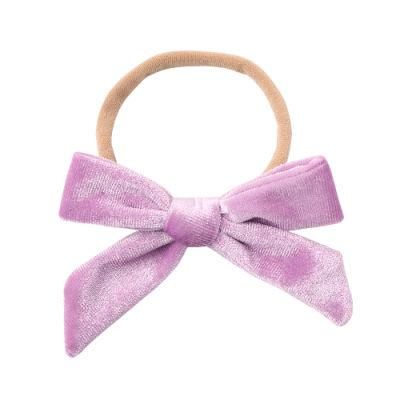 Velvet Children&prime;s Baby Bow Hair Tie Hair Band Baby Cute Little Butterfly Birthday Headband