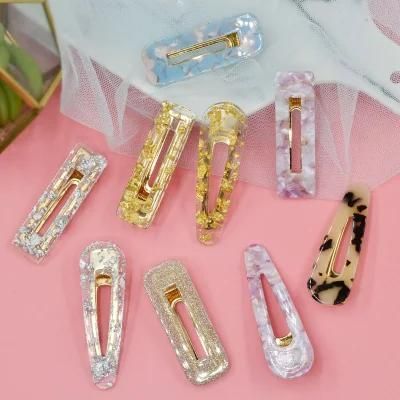 Fashion Hair Accessories Handmade Acetate Barrette Clip Acrylic Resin Geometric Hair Clip