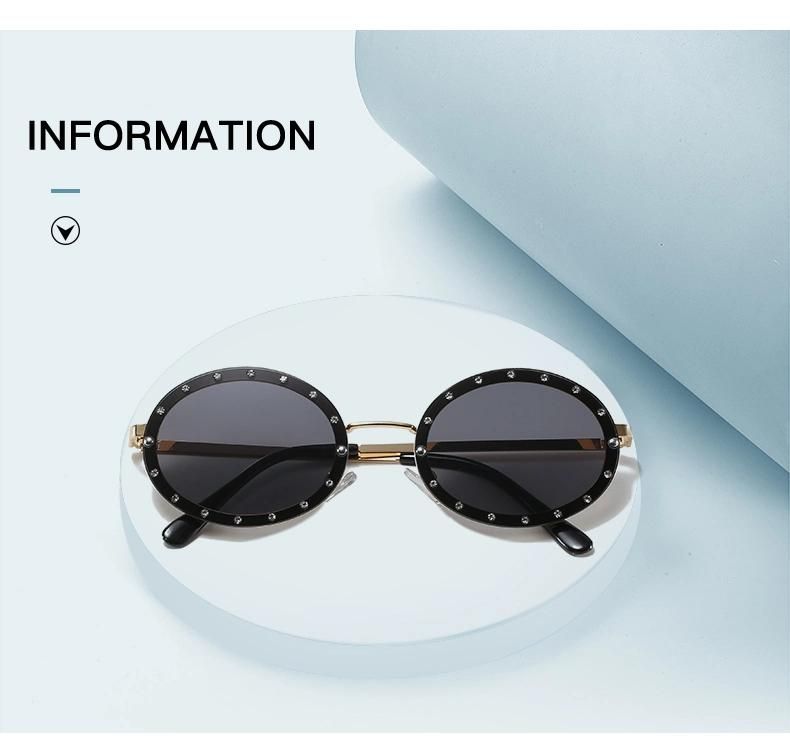 Punk Sunglasses Lens Diamond Oval Frame Sunglasses Female Red Trendy Cross-Border Glasses