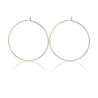 Fashion Simple 925 Sterling Silver Hoop Earrings with Gold Plated