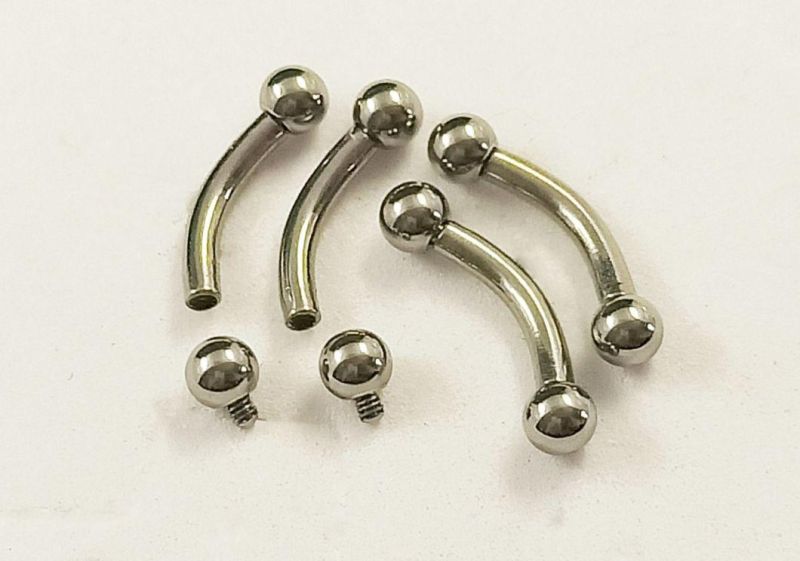 Fashion Jewelry Body Piercing G23 Titanium ASTM F136 Titanium Piercing with Internal Thread Banana Tp1903I