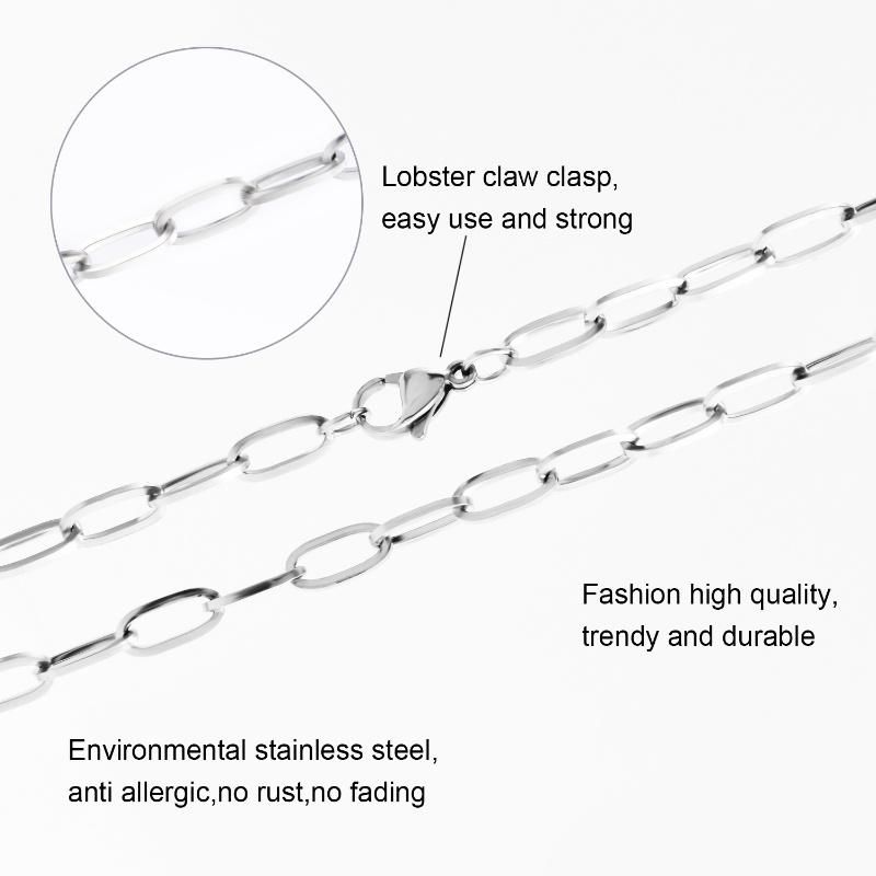 Lsquirrel Stainless Steel Chain Utility Straight Chain Necklace for Decorative Chain, Hanging Bird Feeder, Hanging Plant Basket, Jewelry Making