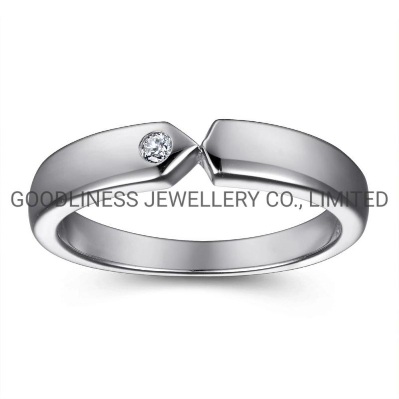 Simple 925 Sterling Silver CZ Women Gold Plated Finger Rings