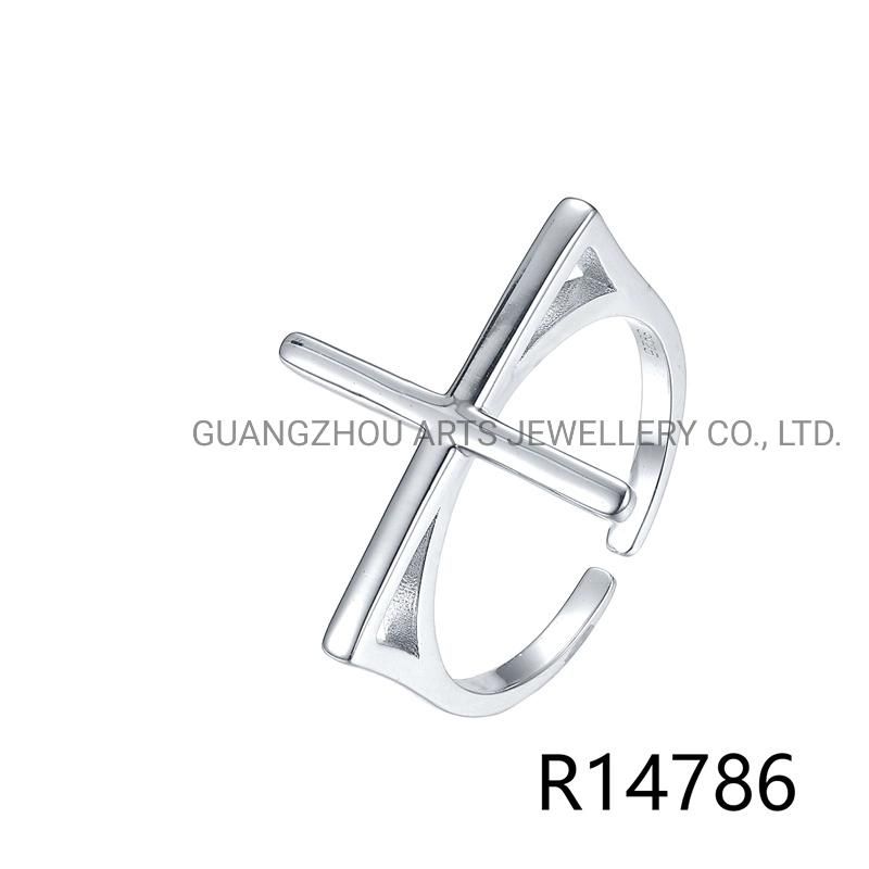 925 Sterling Silver Korea Style Cross Fashion Ring