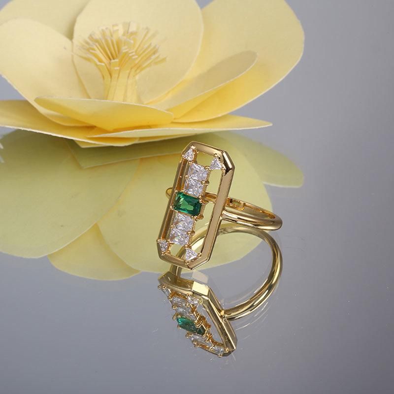 Big Shining Diamond AAA Cubic Zirconia Moissanite Factory Wholesale Fashion Accessories Fashion Jewelry Fine Ring