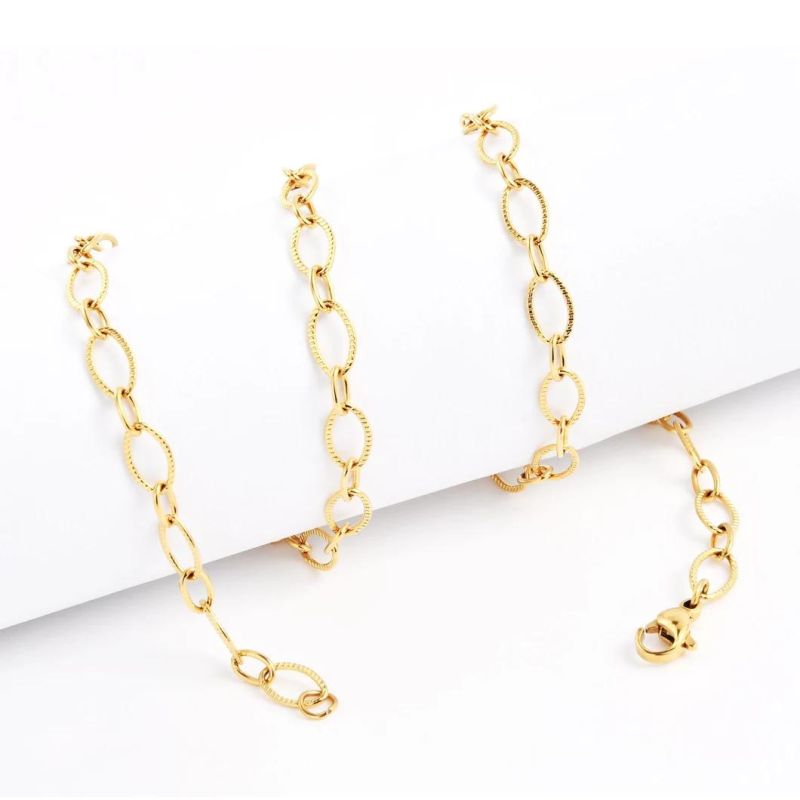 Stainless Steel Jewellery Cable Chain Embossed 1: 1 Bracelets Choker Necklace for Fashion Decoration Design