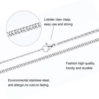 Factory Custom Jewellery Double Curb Polish Chain Hip Hop Men&prime;jewelry Bag Accessories Bracelet Anklet Stainless Steel Gold Plated