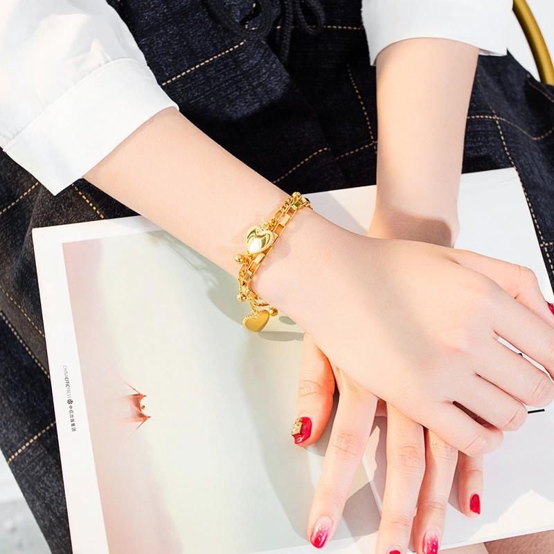 Stainless Steel Chain Bracelets for Women Girls Love Heart Bracelets Romantic Gift Steel/Rose Gold/Gold Plated Bracelets