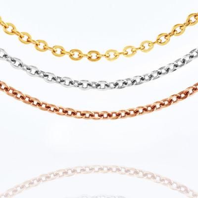Wholesale Stainless Steel Polish Flat Cable Chain Necklace Bracelet Fashion Jewellery for Jewelry Making Design