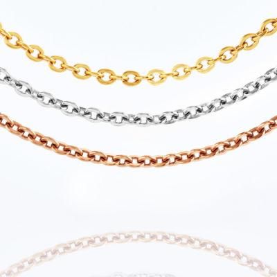 Wholesale Stainless Steel Polish Flat Cable Chain Necklace Bracelet Fashion Jewellery for Jewelry Making Design