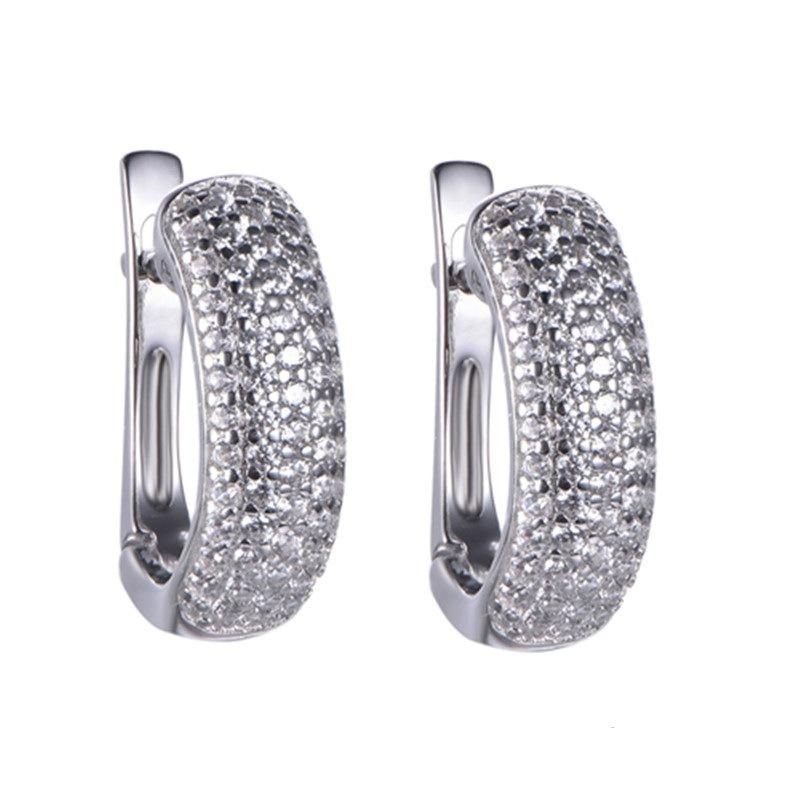 925 Sterling Silver or Brass CZ Small Cuff Earring for Ladies