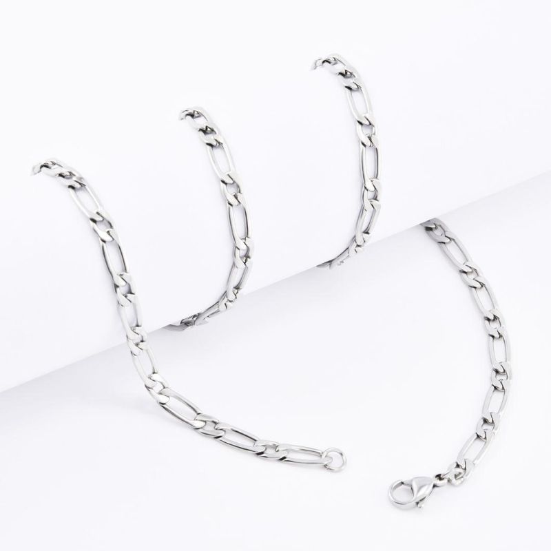 New Product Hip Hop Jewelry Stainless Steel Figaro Chain Necklace for Fashion Jewelry Gift Design
