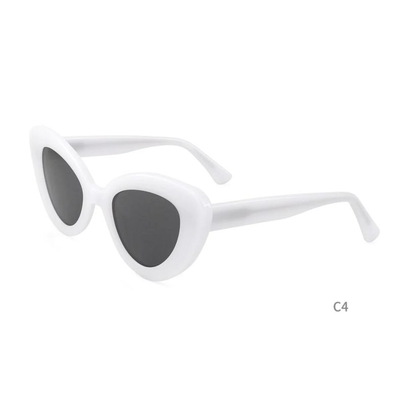 Thick Cat Eyeshape Polarized Acetate Sunglass for Women UV400
