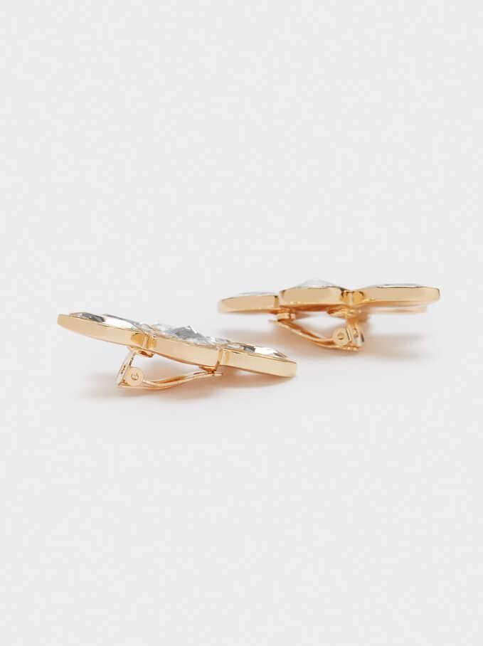 Fashion Crystal Flower Petal Temperament Earrings Jewelry