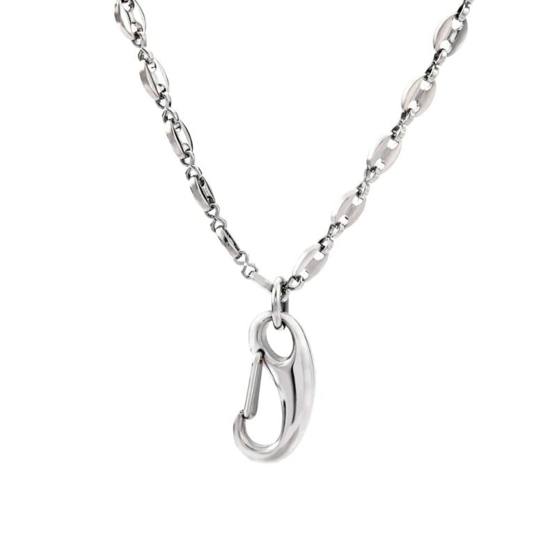 New Design Not Rust or Tarnish Stainless Steel Clasp Pendant Necklace for Mens Women Cool Pendant Chain Necklace Set