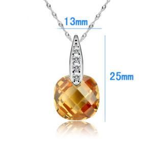 New Elegant Lady Citrine Gemstone Pendant in Sterling Silver