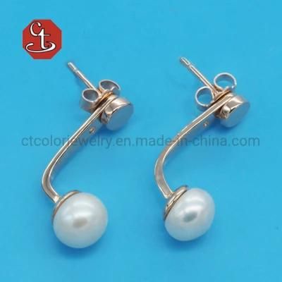 Minimalist Shell Pearl 925 Sterling Silver Stud Earrings Women Fashion Jewelry Elegant Metal Earrings Jewelry