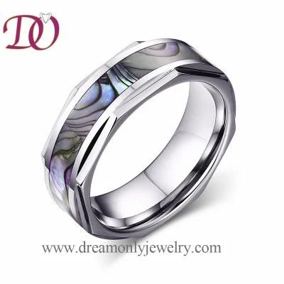 8mm Tungsten Ring Shell Inlay Tungsten Ring High Quality