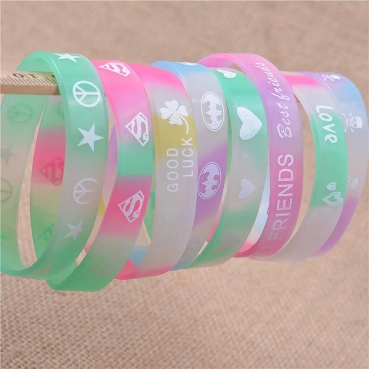 Custom Printed Silicone Wristband Rubber Bracelet for Promotion