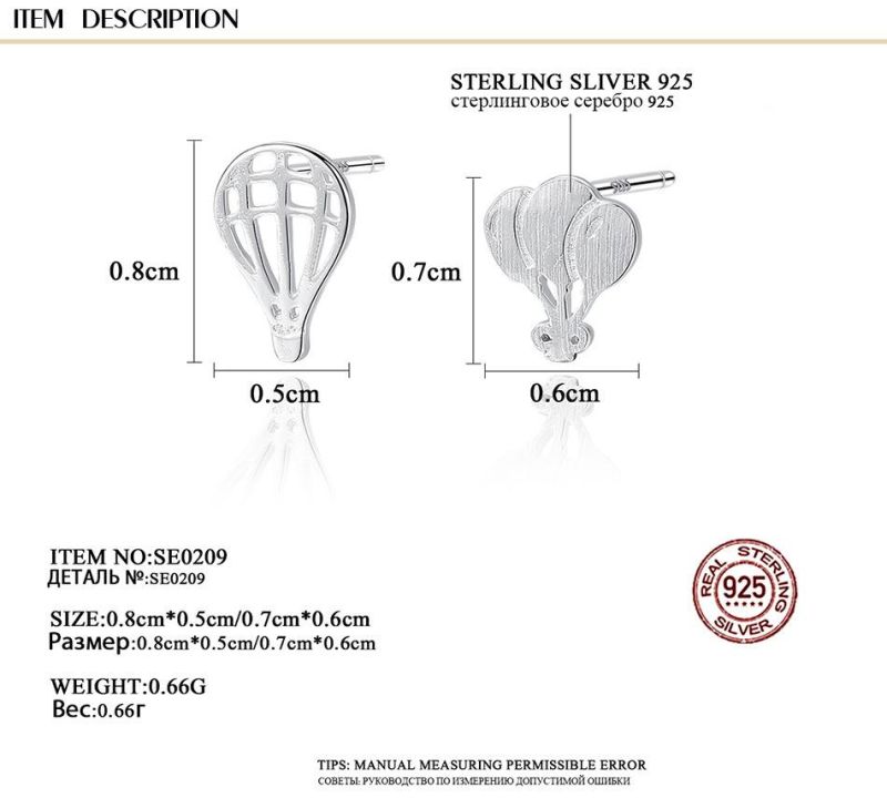Little Hot Air Balloon Ear Stud for Girls