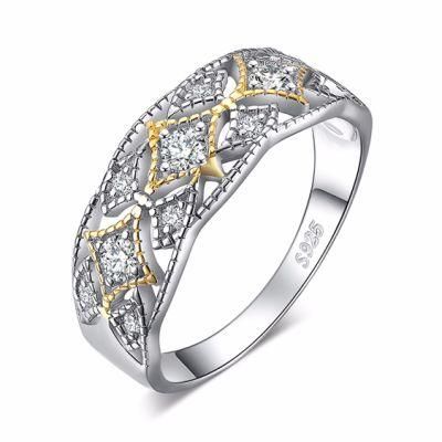 Fashion Jewelry 925 Sterling Silver Vintage Filigree Cubic Zirconia Statement Ring Wholesale