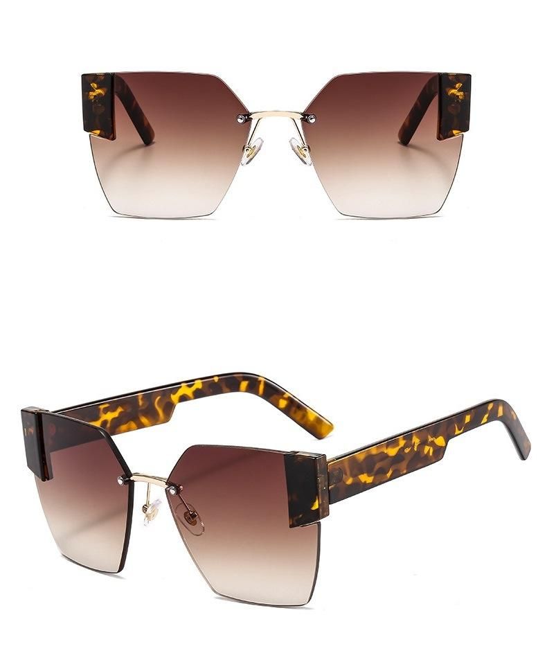 2020 New Leopard Print Frameless Luxury Sunglasses