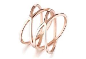 Rose Color Plated Nest Shaped Hollow Stainless Steel Ring