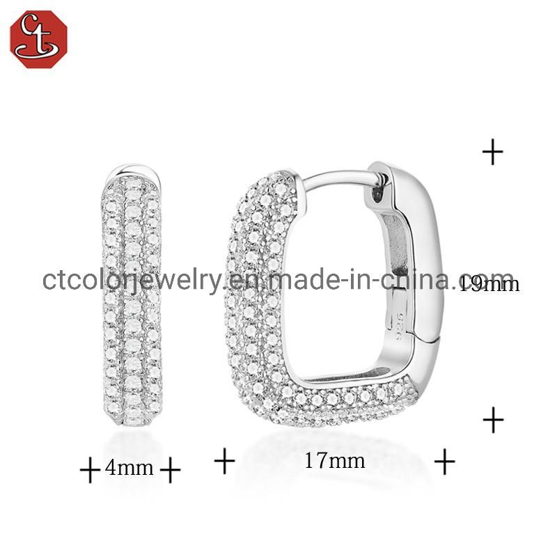 Fashion Jewelry 925 Sterling Silver White Cubic Zircon Earrings Wholesale Silver jewellery
