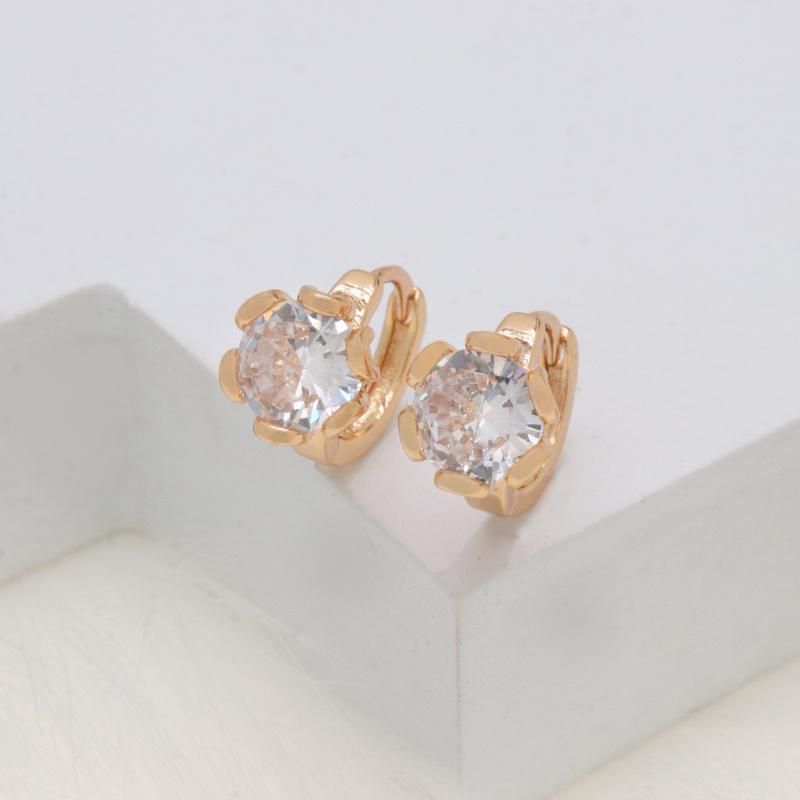 2022 Fashion Flower Ladies Zircon Gold Plated Earrings