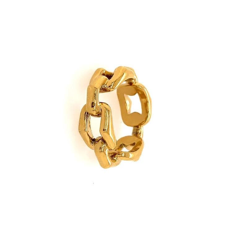 Chunky Gold Plated Link Chain Ring