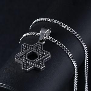 Gold Plated Stainless Steel Rope Hexagram Pendant Necklace