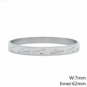 Fashion Jewelry Stainless Steel Bangle Bracelet with Text 62X7mm