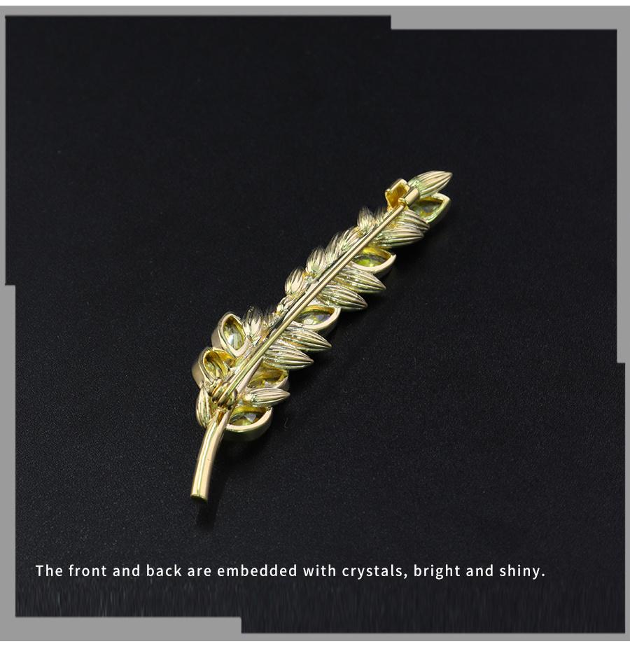 Diamond Studded Wheat Ear Pin Dress with Fashionable Three-Dimensional Pattern Brooch