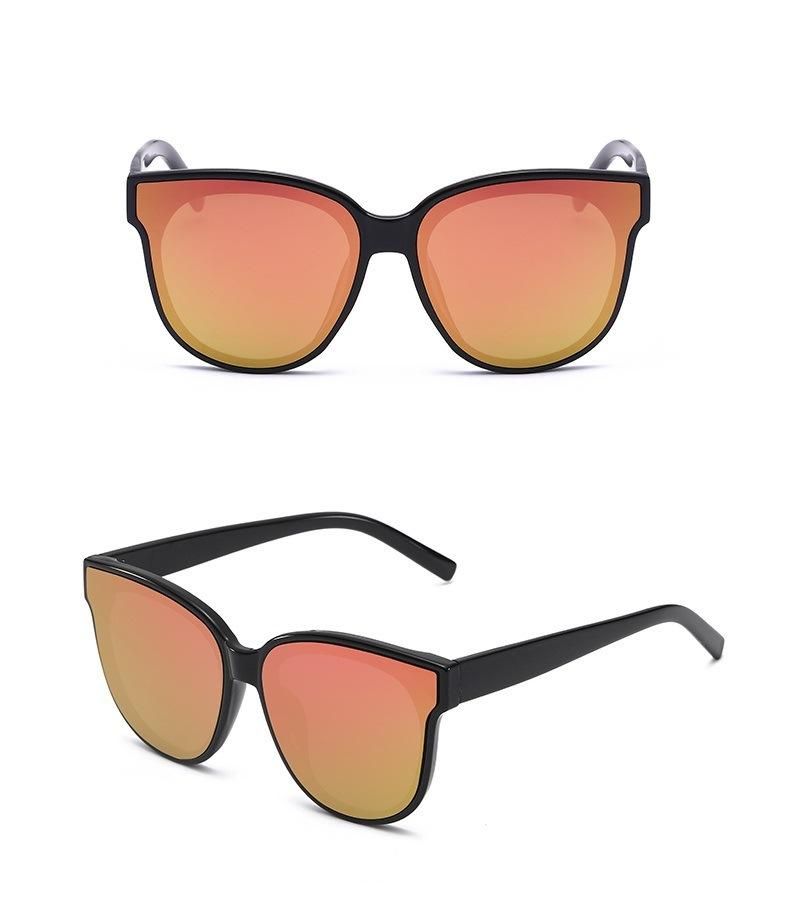 Trendy Oversized Sunnies Unique Mirrored and Polarized Flat Lens with a Lightweight PC Frame Cat Eye Shape Sunglasses
